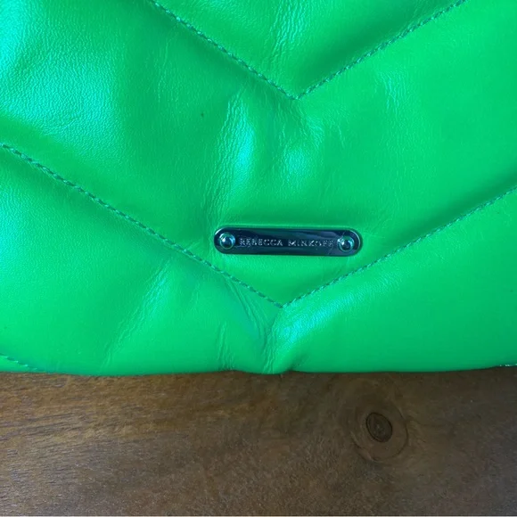 Rebecca Minkoff Edie Maxi Crossbody Neon Green Bag Purse EUC tags & dust bag - Picture 8 of 13